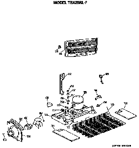 Unit Parts Diagram and Parts List for TBX25RLFL  General Electric Refrigerator