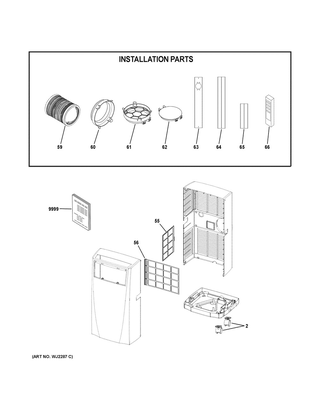 Part Location Diagram of WJ26X22286 GE REMOTE CONTROL