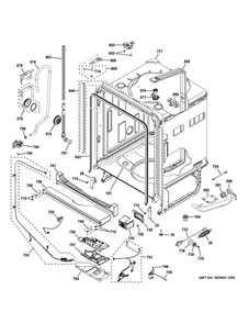 Body Parts 1 Diagram and Parts List for DDT700SGN8BB  General Electric Dishwasher