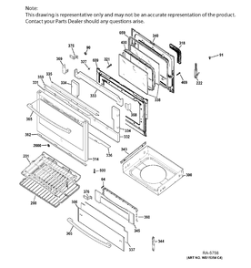DOOR & DRAWER PARTS Diagram and Parts List for PC2B940SEF2SS  General Electric Range