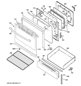 Door & Drawer Parts Diagram and Parts List for JGB695SEF2SS  General Electric Range
