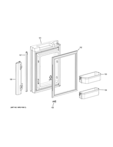 FREEZER DOOR - LH Diagram and Parts List for G6S28TSLBSS  General Electric Refrigerator