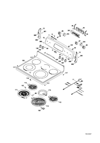 CONTROL PANEL & COOKTOP Diagram and Parts List for JCBP820ST3SS  General Electric Range