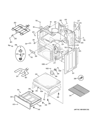 Body Parts Diagram and Parts List for JB655DK4WW  General Electric Range