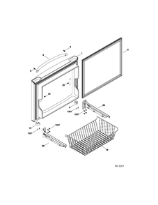 FZ DOOR Diagram and Parts List for GDRS0KBXFRSS  General Electric Refrigerator