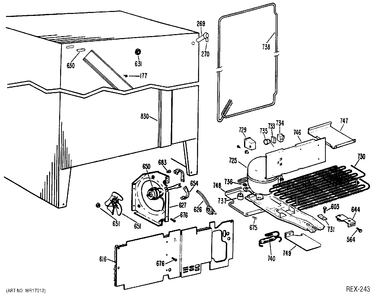 SYSTEM GROUP Diagram and Parts List for TFXC22KLJ  General Electric Refrigerator