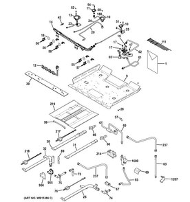 Gas & Burner Parts Diagram and Parts List for PGB950SEF1SS  General Electric Range