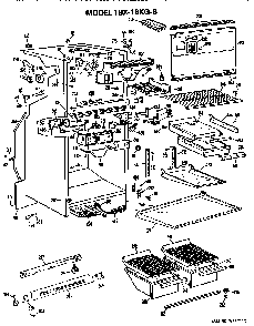 Cabinet Parts Diagram and Parts List for TBX18KGB  General Electric Refrigerator
