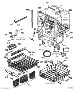 BODY PARTS Diagram and Parts List for GSD5911D00WW  General Electric Dishwasher