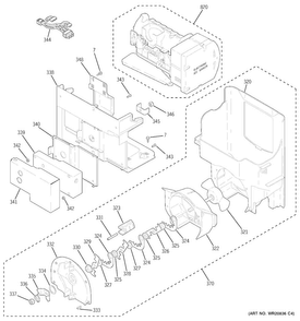 Ice Maker & Dispenser Diagram and Parts List for PVS21KSEAFSS  General Electric Refrigerator