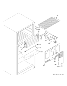 FREEZER SECTION Diagram and Parts List for GIE18CTHLRWW  General Electric Refrigerator