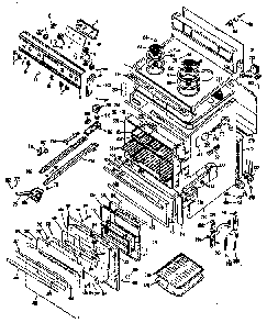 Electric Range Diagram and Parts List for JBP260J4  General Electric Range