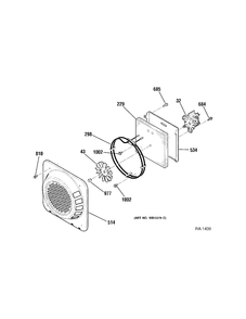 CONVECTION FAN Diagram and Parts List for 158911  General Electric Range