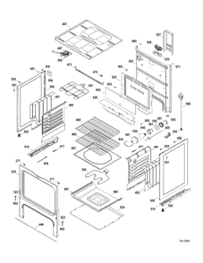 BODY PARTS Diagram and Parts List for JCBP35DP2WW  General Electric Range