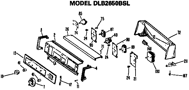 Control Panel Dlb2650bsl Only Diagram and Parts List for DLB2650BSL  Hotpoint Dryer