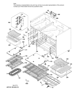 OVEN CAVITY Diagram and Parts List for ZDP486NDP7SS  General Electric Range