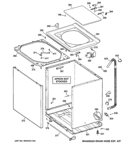 Cabinet, Cover & Front Panel Diagram and Parts List for GMAN4250F2WS  General Electric Washer