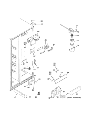 FRESH FOOD SECTION Diagram and Parts List for CZS22MSKGHSS  General Electric Refrigerator
