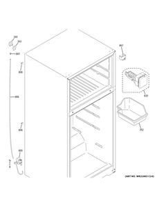 Ice Maker Diagram and Parts List for GIE22JSNBRSS  General Electric Refrigerator