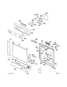 DOOR Diagram and Parts List for GSM2204N00WW  General Electric Dishwasher