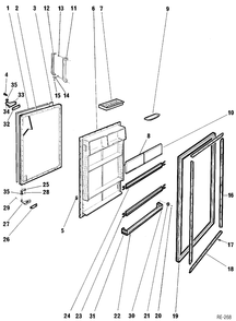 REFRIGERATOR DOOR Diagram and Parts List for VL15JYPL-5  General Electric Refrigerator