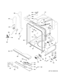 Body Parts Diagram and Parts List for GDF520PGD4BB  General Electric Dishwasher