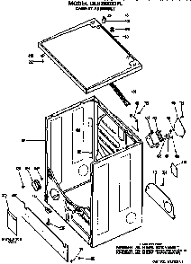 Cabinet Assembly Diagram and Parts List for DLB2880DPL  Hotpoint Dryer