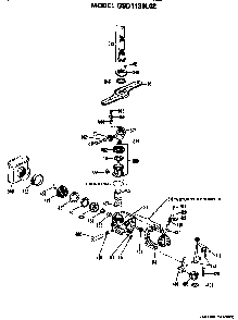 Motor/pump Diagram and Parts List for GSD1130L02  General Electric Dishwasher