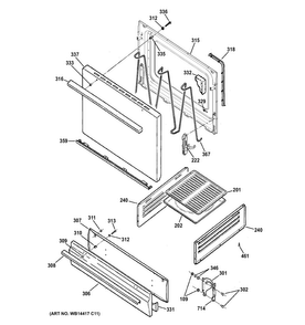 Part Location Diagram of WB56X21428 GE LINER Assembly WELD DOOR