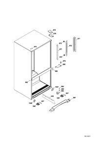 HINGE PARTS Diagram and Parts List for GBR20DSEARBS  General Electric Refrigerator
