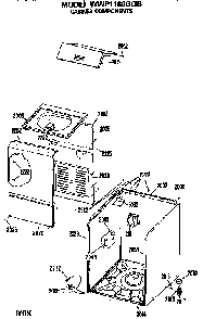 Cabinet Diagram and Parts List for WWP1180GGB  General Electric Washer