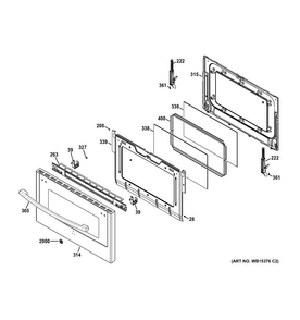 Lower Door Diagram and Parts List for JGB850EEF2ES  General Electric Range