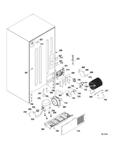 SYSTEM PARTS Diagram and Parts List for PDRS0MBXALSS  General Electric Refrigerator