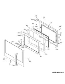 Part Location Diagram of WB34X37073 GE HINGE UPPER LEFT BRACKET