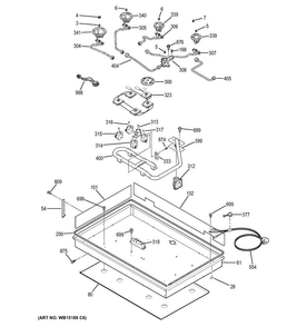 Part Location Diagram of WB18X25911 GE HARNESS WIRE BURNER