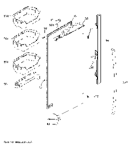 Fresh food door - lh Diagram and Parts List for GNE25JSKDFSS  General Electric Refrigerator