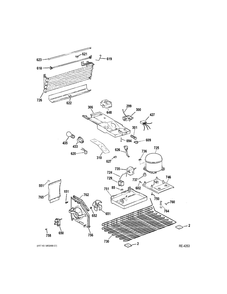 System Diagram and Parts List for JES1140STC01  General Electric Refrigerator