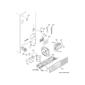 Machine Compartment Diagram and Parts List for CWE19SP2NXS1  General Electric Refrigerator