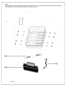 LOWER RACK ASSEMBLY Diagram and Parts List for GDF630SSK0ES  General Electric Dishwasher