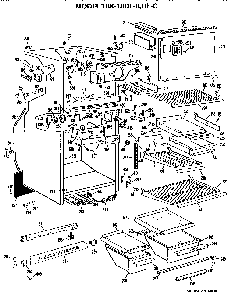 Cabinet Parts Diagram and Parts List for TBX18DFB  General Electric Refrigerator