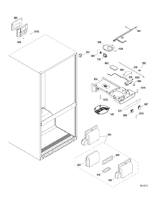 FF SECTION Diagram and Parts List for GDRC0HBYERBB  General Electric Refrigerator