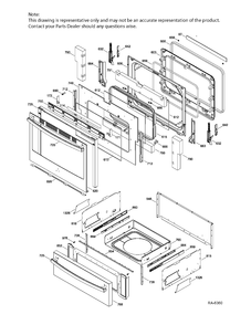 DOOR & DRAWER PARTS Diagram and Parts List for JCB860SJ1SV  General Electric Range
