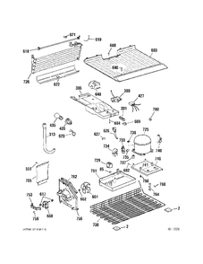 UNIT PARTS Diagram and Parts List for CTS18ABMDRWW  General Electric Refrigerator