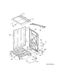 Cabinet And Top Panel Diagram and Parts List for PTD90EBPT1DG  General Electric Dryer