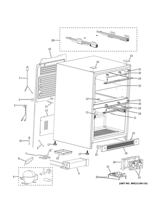 Part Location Diagram of WR87X33865 GE Compressor Electricals