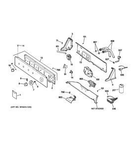 CONTROLS & BACKSPLASH Diagram and Parts List for EJRR4170E4WW  General Electric Washer