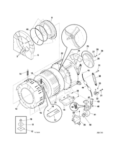 MOTOR-TUB Diagram and Parts List for WCCH404H4WW  General Electric Washer