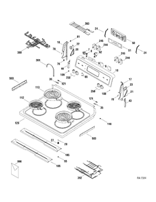 CONTROLS & COOKTOP Diagram and Parts List for 137480  General Electric Range