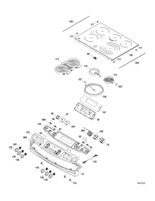 CONTROL PANEL-COOKTOP Diagram and Parts List for PCS968SR1SS  General Electric Range