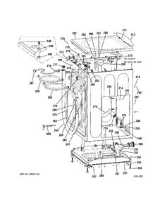 CABINET Diagram and Parts List for GBVH5200J0WW  General Electric Washer
